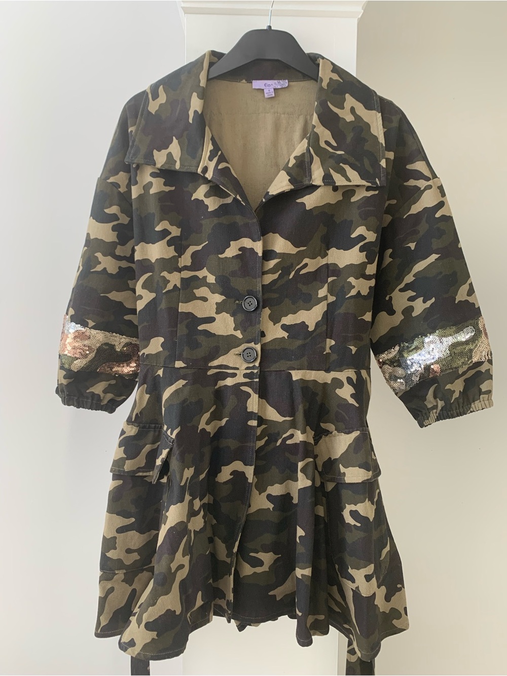 Camouflage Utility Jacket with Sequin Detail